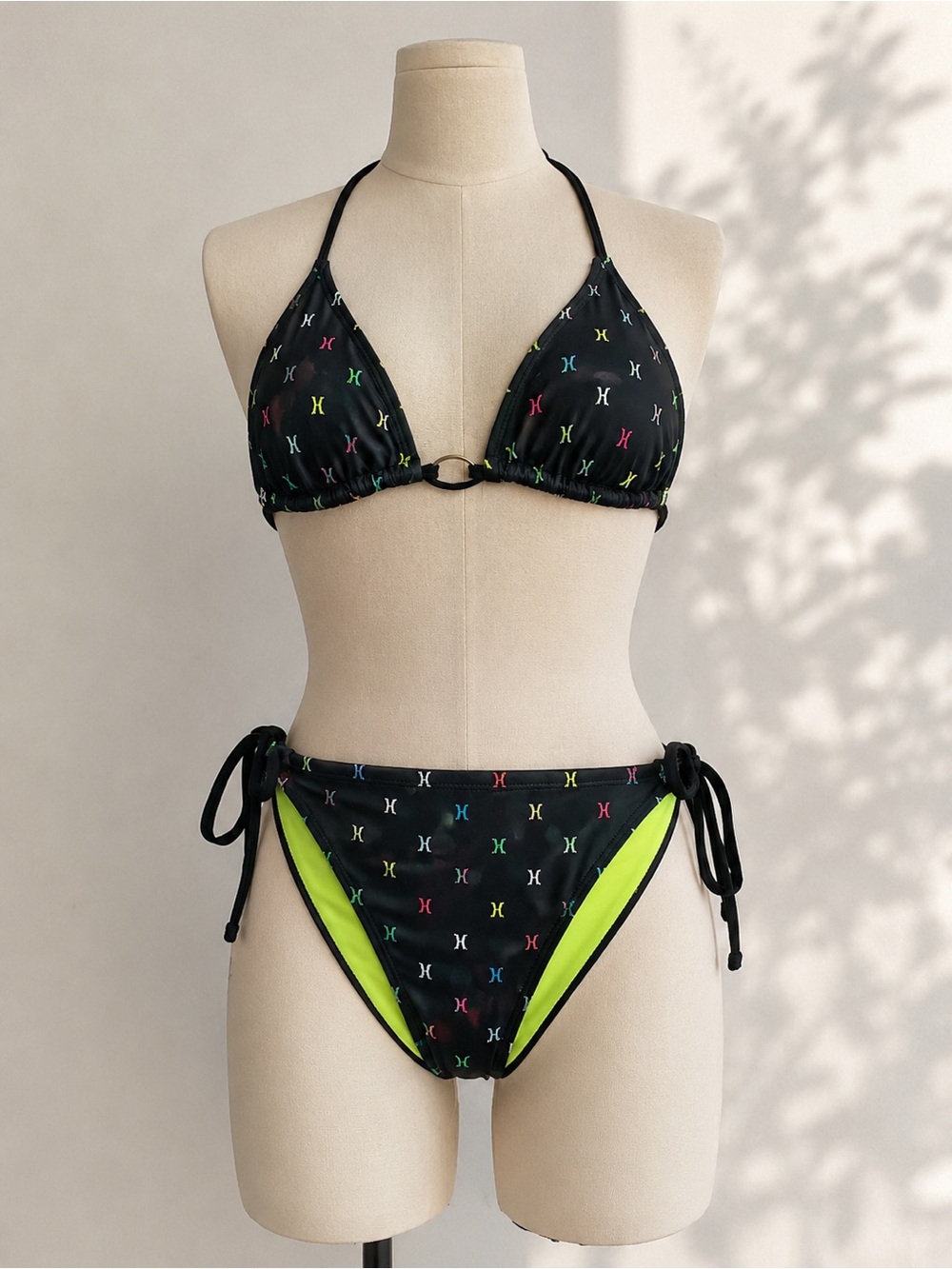 Vintage Y2K neon green  Hurley bikini summer M/L